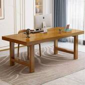 实木书桌中长条桌家用电脑桌台式 办公大板桌出租房学生学习写字桌