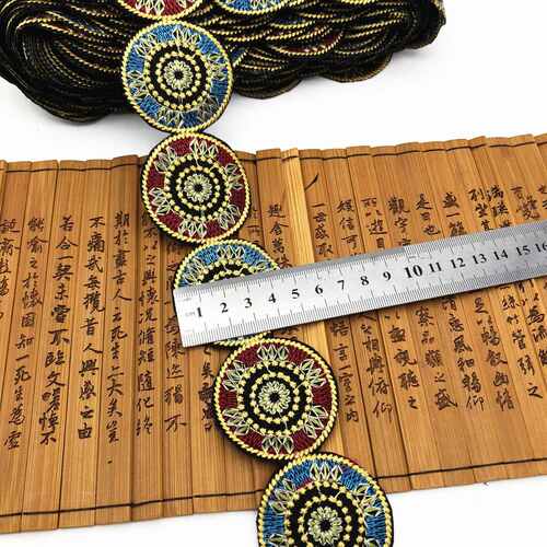 新款条码 复古刺绣圆圈花边服装辅料 厂家风民族 包包彩色绣花