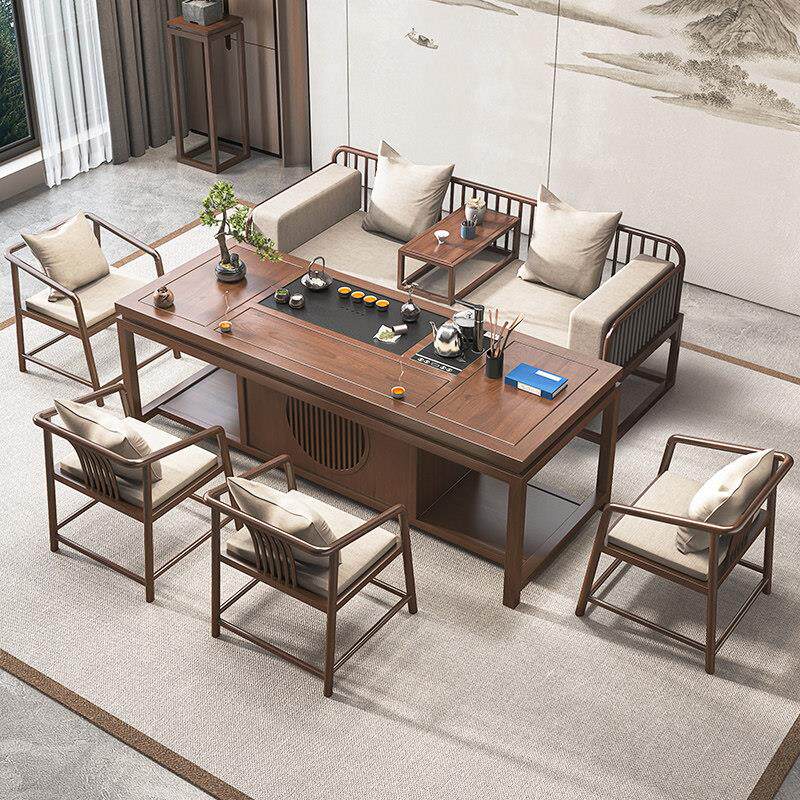 罗汉床实木茶桌椅组合新中式办公室高端轻奢现代客厅家用泡茶台桌