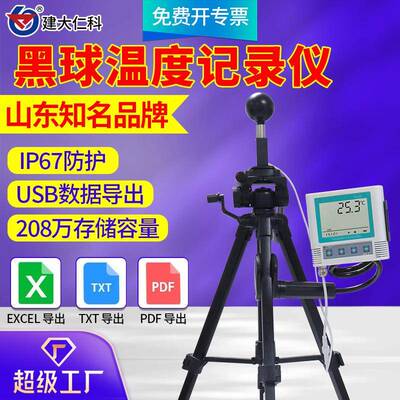 黑球温度记录仪气象热指数实时显示高导热温度测试仪温度热指数仪