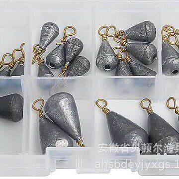 厂家倒钓铅坠路亚筏钓德州钓组钓鱼配件防挂底盒装铜转环铅坠