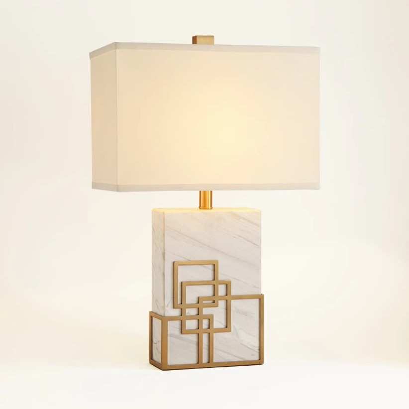 新中式台灯书房现代客厅云石简约床头样板间酒店灯创意大理石卧室
