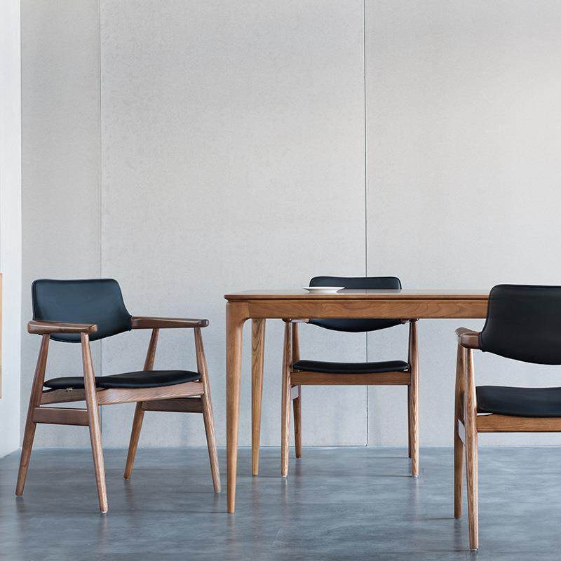 同频简约家用实扶手背HPT/靠餐椅子白蜡木木/者通体打磨