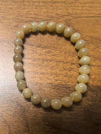 ZB27 和田玉糖色单圈手串 13.46g 珠7mm（附鉴定证书）