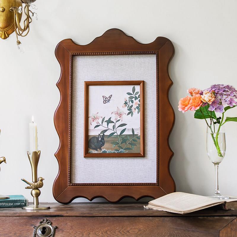 中古风客厅装饰画法式复古饭厅挂画玄关摆台相框背景墙壁画高级感