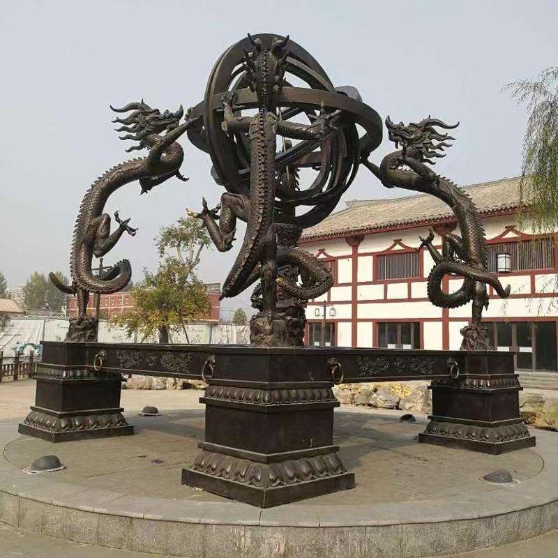 大型仿古浑天仪青铜工艺品雕塑纯铜金属人文纪念品雕塑天文馆装饰