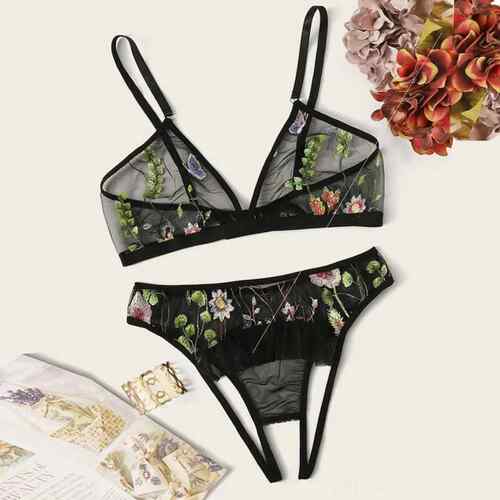 Sexy lingerie sexy women's open three-point sexy suit