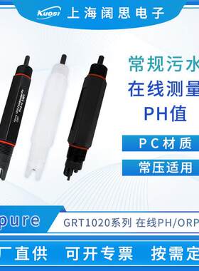 在线ph计电极GRT1020工业酸碱PH/ORP传感器探头塑壳ph电极