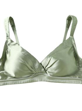 Elastic satin underwire bra with no steel ring, smooth and