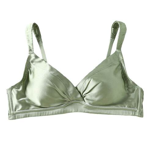 Elastic satin underwire bra with no steel ring, smooth and