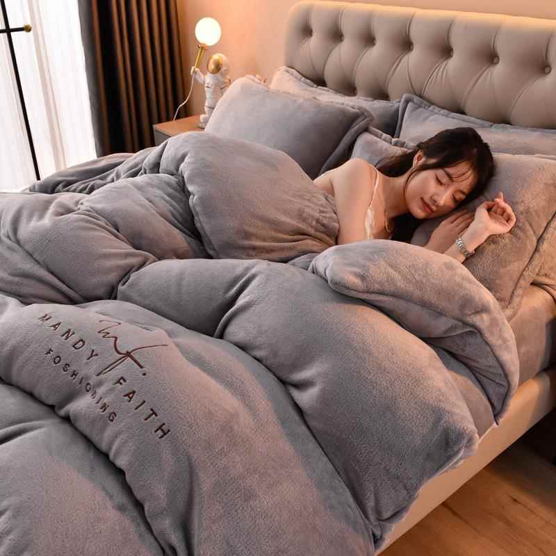 正品加保厚暖法兰绒床上用品四套冬双面件珊绒三瑚件套牛奶绒床单