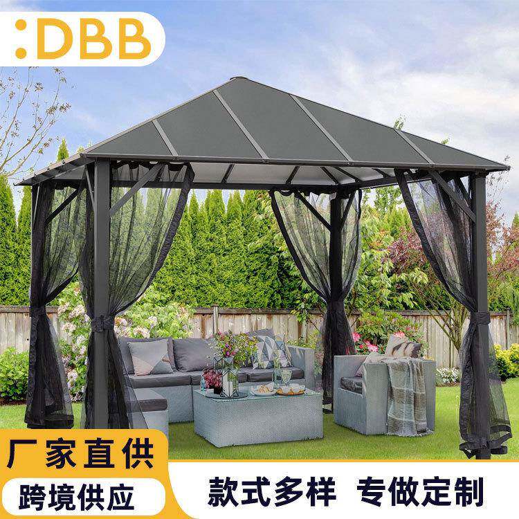 园艺户外铝材电动凉亭子休闲庭院遮雨阳光棚花园大别墅欧式庭院