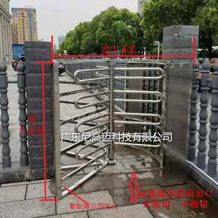 车站厂区304不锈钢单项防尾随转闸 厚管半高单向门三杆旋转无人看