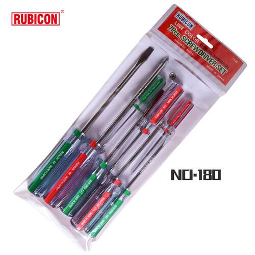 罗宾汉(RUBICON)环保树脂手柄彩条螺丝批套装 160/170/180