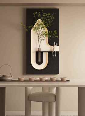 家斯家入户体玄关花瓶装绿饰水画客厅培植餐厅立画砂岩374壁灯挂