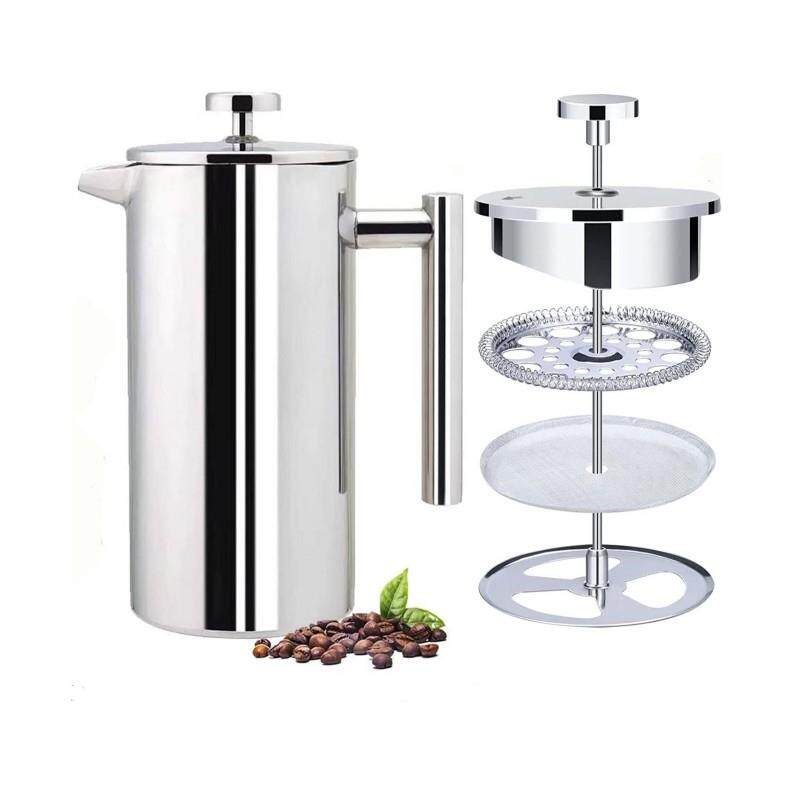 Professional French Press Coffee Maker 34oz (1 Litre) Silver