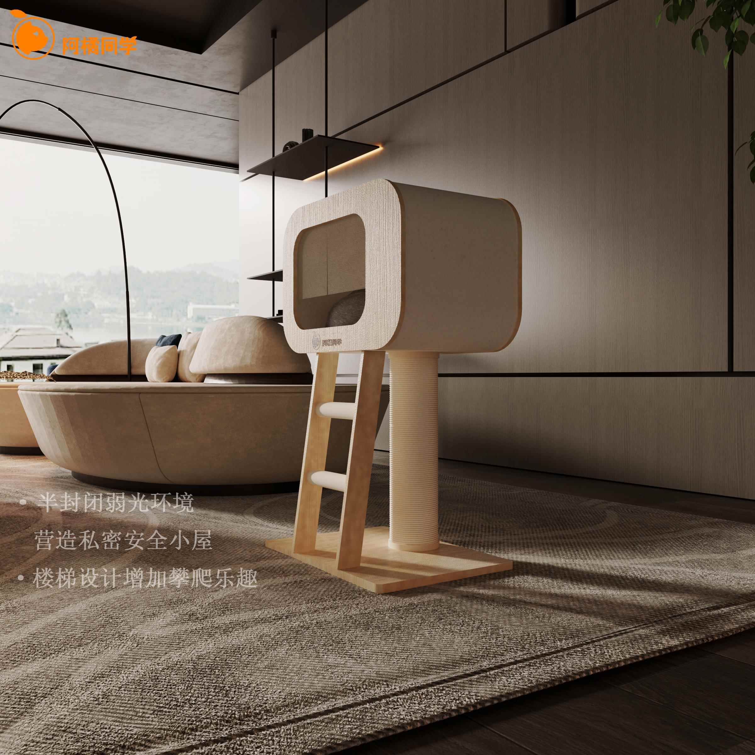 正品电机猫窝季猫爬架保暖色冬季夏木视纯白猫磨爪