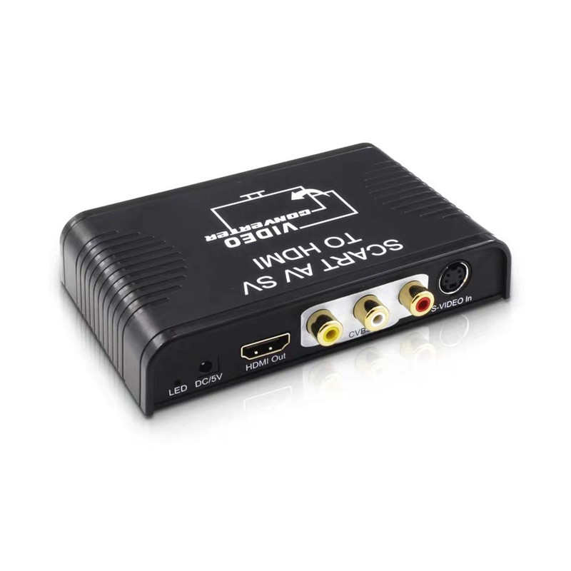AV S-Video Scart to HD高清转换器AV/Scart/S端子转HDMI 1080P