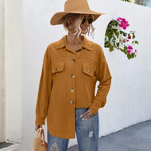 jacket shirt for women 外套女 Single 翻领单衬衫 collar