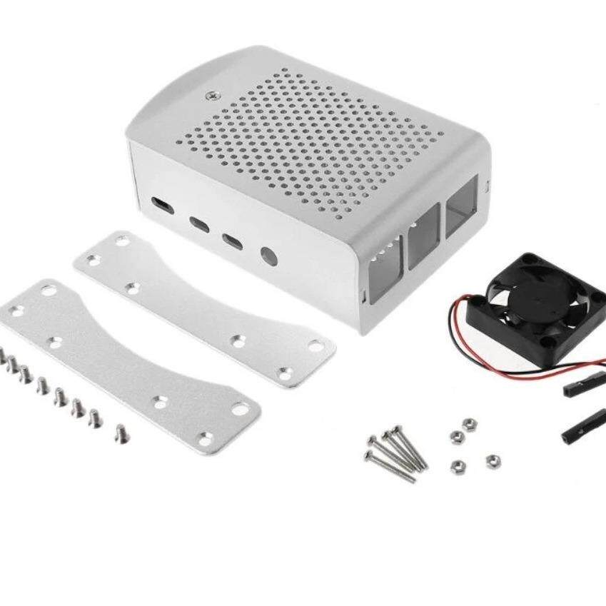 树莓派3b/4b铝合金外壳Raspberry Pi 4散热壳子风扇盒子配件