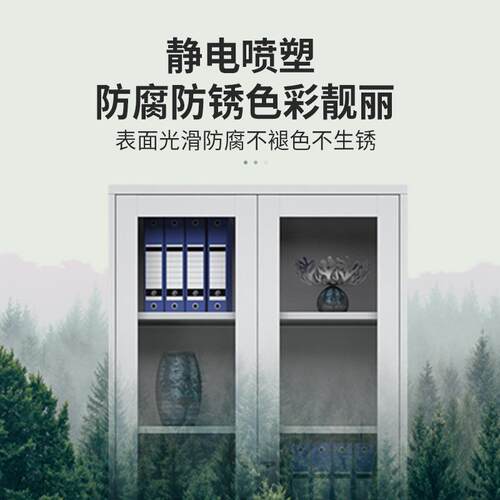 钢制文件柜办公室资储料档案员工收纳矮柜财资务带锁JZG-WJG柜凭