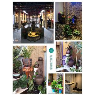 111V批发阳台装 饰造景院内鱼池景观摆件 饰落地假山流水喷泉庭院装