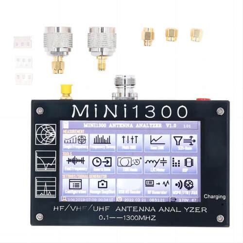 0.1-1300MHz 全频段触摸屏 4.3英寸网络分析仪矢量VNA Mini1300