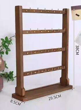 实木带钩首饰展示架小饰品挂架挂钩耳环展示架手炼手串收纳架子