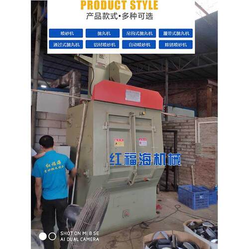 厂家供应网带式抛丸机吊钩履带式双面输送式高效除尘通过式
