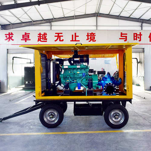 柴油抽水机水泵机组移动农用灌溉潍坊100kw大型高扬程抽水泵