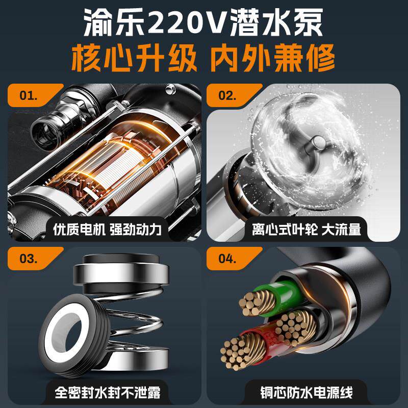 潜水泵水22v小型0不锈钢抽水泵家用抽清水机高扬程潜农用灌溉排泵