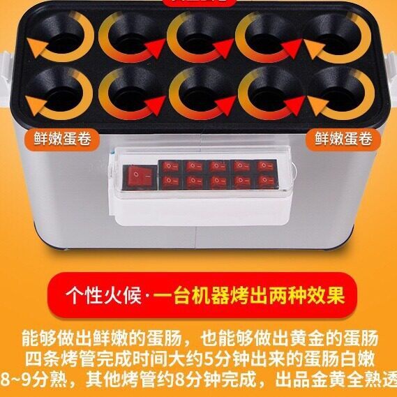 香肠鸡蛋机早餐鸡蛋卷蛋肠机商用十根蛋包肠机摆摊小成本创业