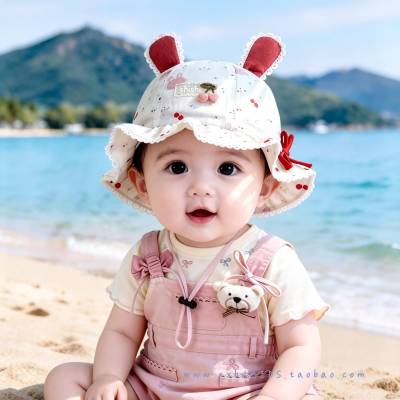 官方旗舰店帽子女款2026新款婴儿春秋季薄款女宝宝公主渔夫帽遮阳