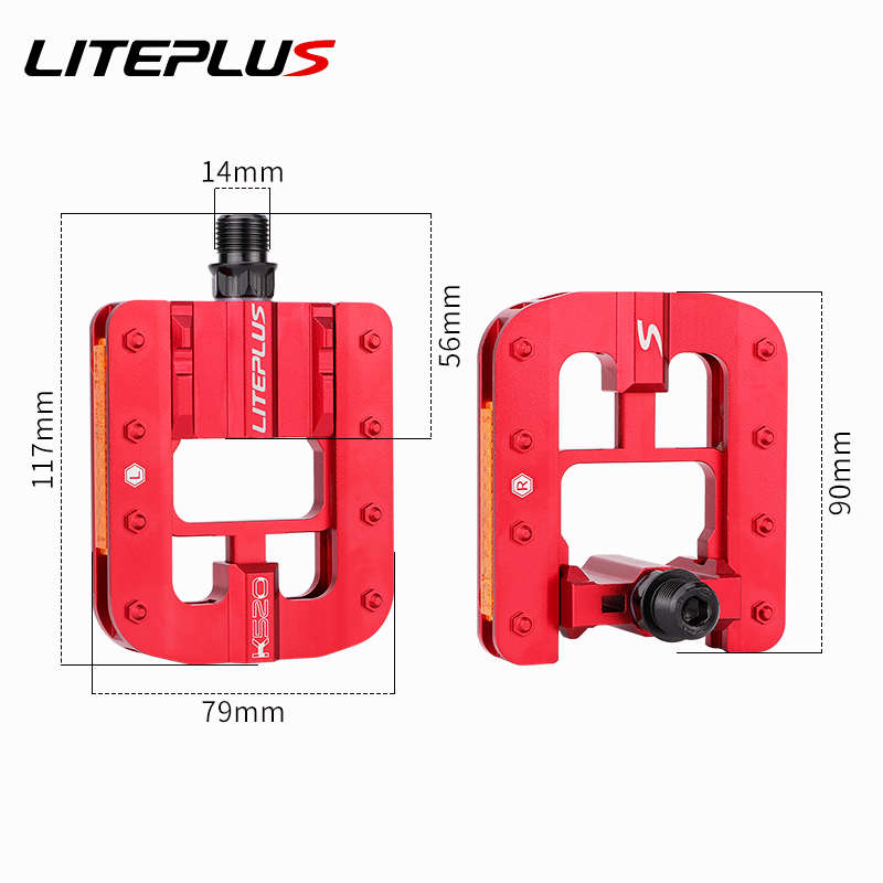 Liteplus可折叠脚踏自行车全铝合金防滑小布风行小轮折叠车踏板润