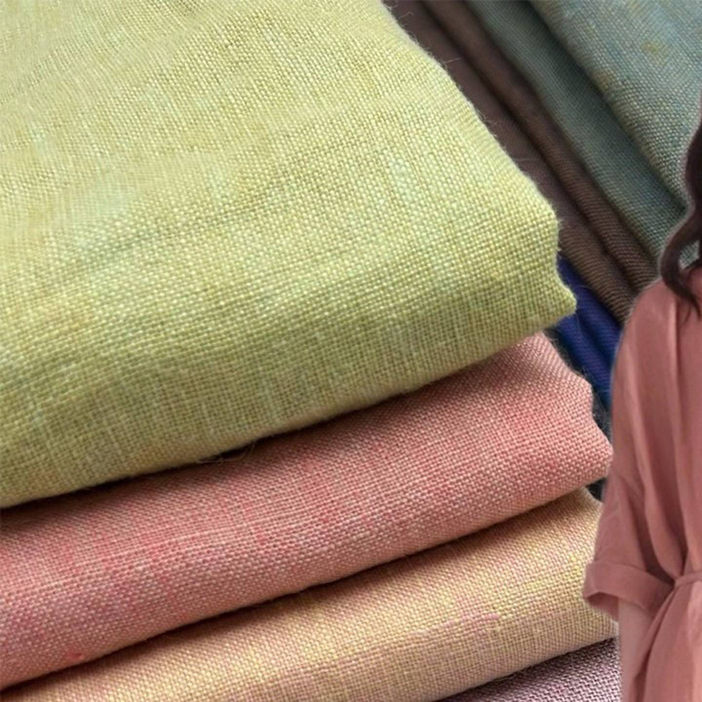 夏季色织纯汉麻布料高端麻布面料复古做衣服裤子裙子亚麻苧麻棉麻