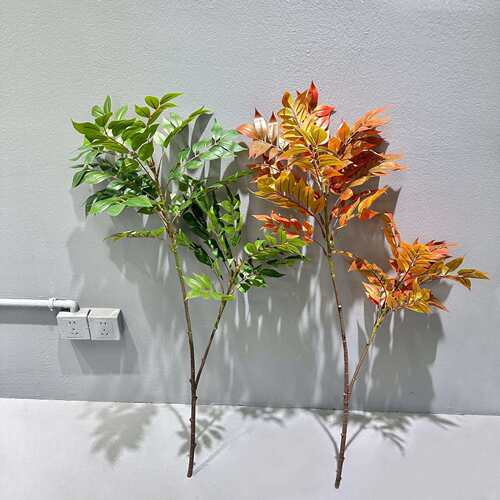 仿真漆木叶变色木叶新中式室内家居装饰摆件花艺工程橱窗仿真植物
