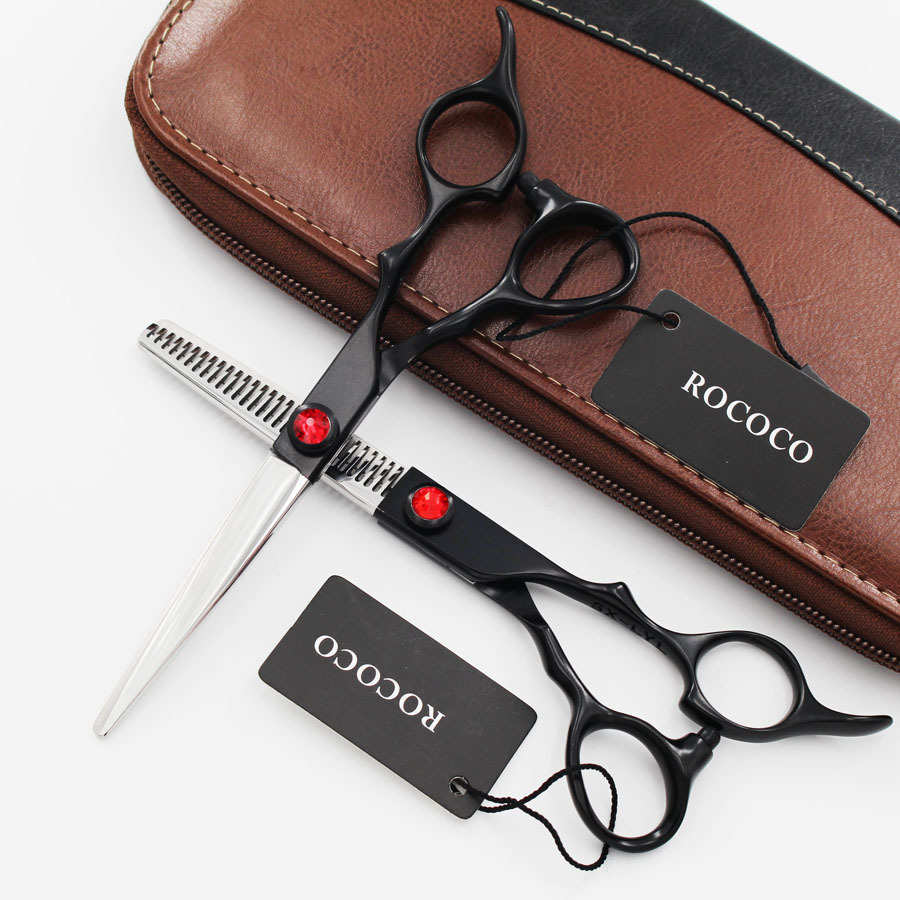 6.0寸 彩色黑色 高档美发剪刀 专业理发剪 平剪刘海剪 牙剪打薄剪