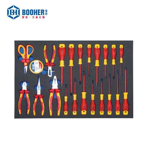 宝合Booher0200618 22件VDE绝缘工具组套绝缘扳手一字十字螺丝批