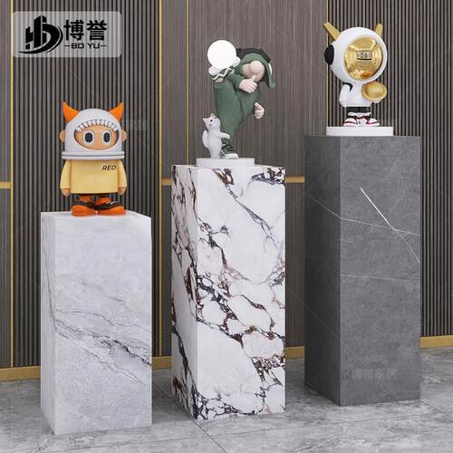 岩板立柱子大理石摆件底座入户门玄关增高展示台花架子客厅落地式