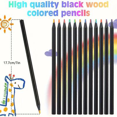 12/24/36/48Pcs 7 Colors Rainbow Pencils 3.3mm Colored Pencil