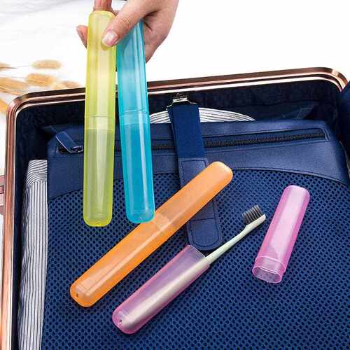 Travel Portable Toothbrush Case Set - Rainbow Candy Colored