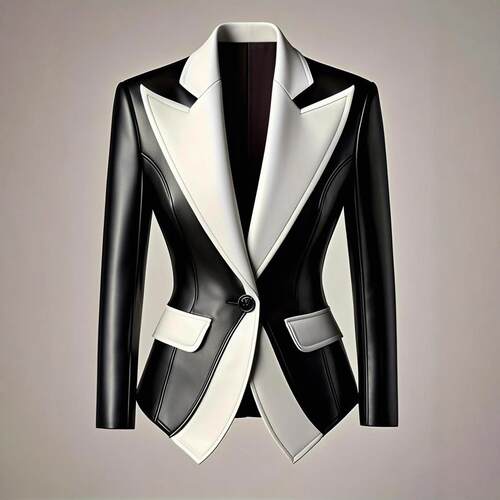 Women'S Colorblock Lapel Jacket, Trendy Blazer, Elegant