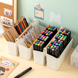 大号笔筒收纳盒儿童女孩画画马克笔文具水彩笔彩笔蜡笔桌面画笔盒