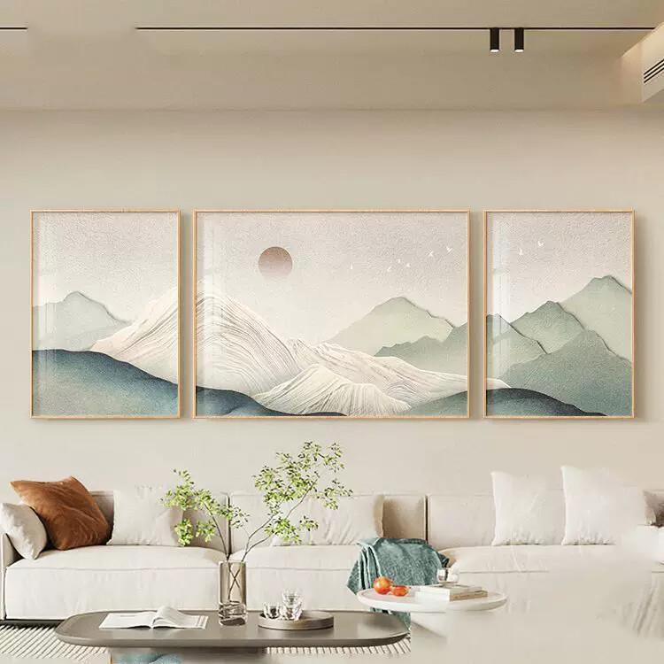 千里江山图客厅装饰画风景山水靠山2025新款高级感沙发背景墙挂画