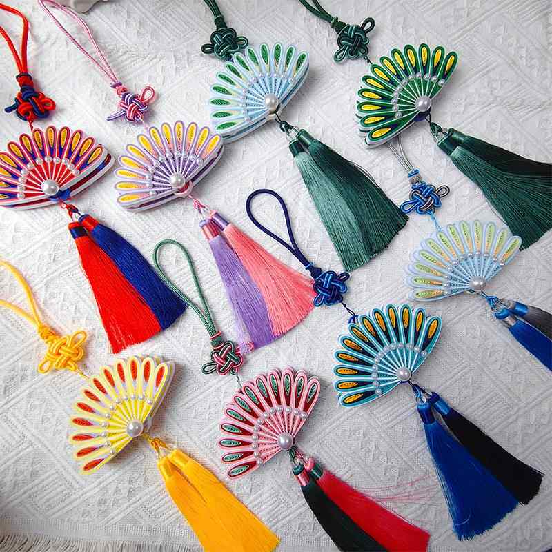 卷纸挂件材料包手工diy汽车挂饰流苏学生纸套装创意作品成品定制