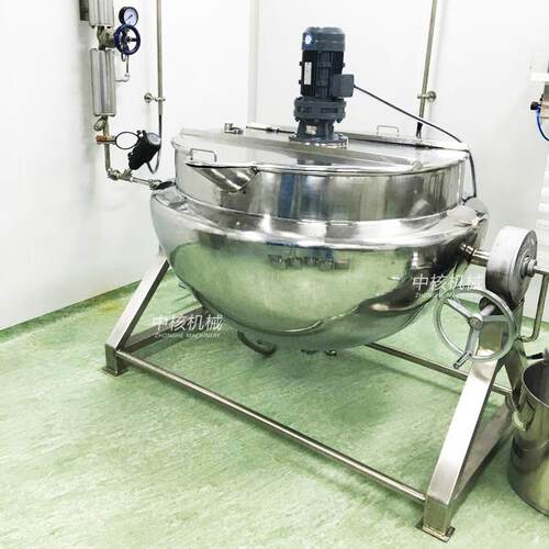 中核机械可倾式电加热夹层锅JCG-500熬汤锅蒸煮锅卤煮锅医药级