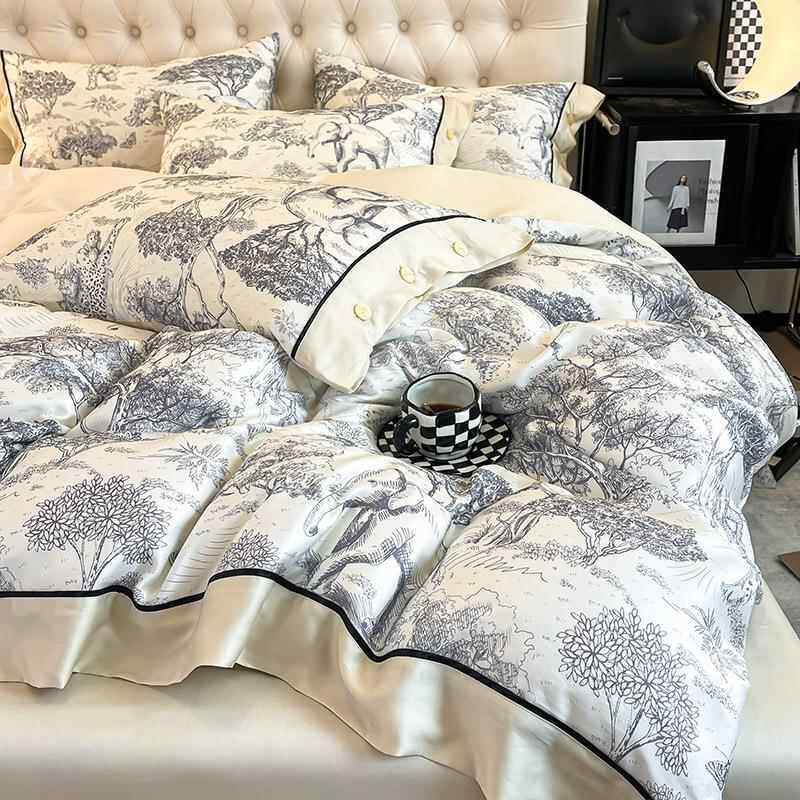 夏季冰丝四件套轻奢高档水洗天丝床单被套凉感床上用品2025新款