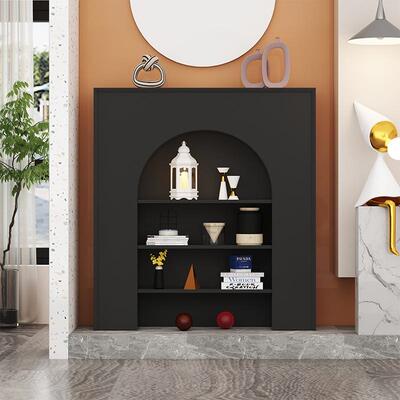 洞穴装饰柜柜列柜装IWJ客厅简饰柜约玄关柜白色仿真壁炉置陈物架