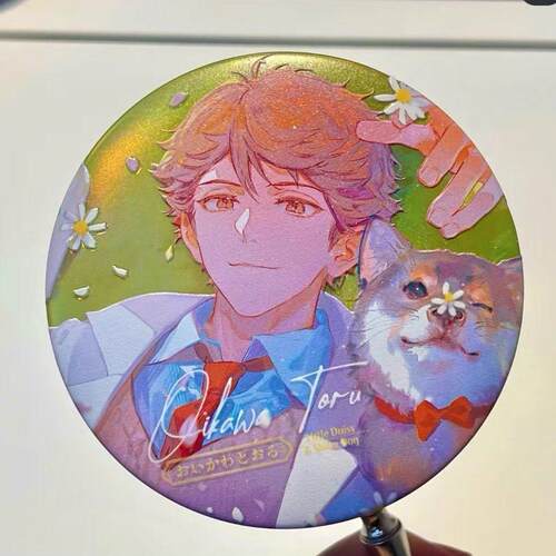 新品排球少年周边魔改高颜值孤爪研磨及川彻木兔吧唧徽章马口铁