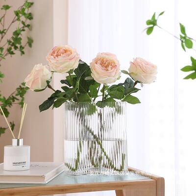 仿真玫花件高档手感绢花假花客摆设花餐桌摆瑰干花插花zxc68332装